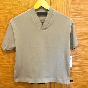 Fear of God Essentials | Kids V Neck T-Shirt | Color 'Seal' | Youth 6/7